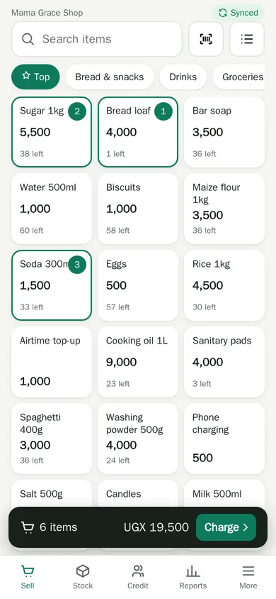 Ledja's sell screen